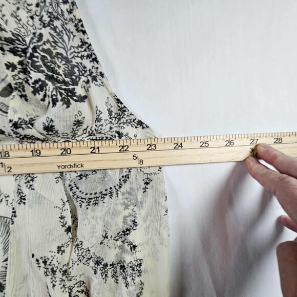 Coldwater Creek Boho Ivory & Black Floral Oversized Duster Vest - Picture 6 of 8